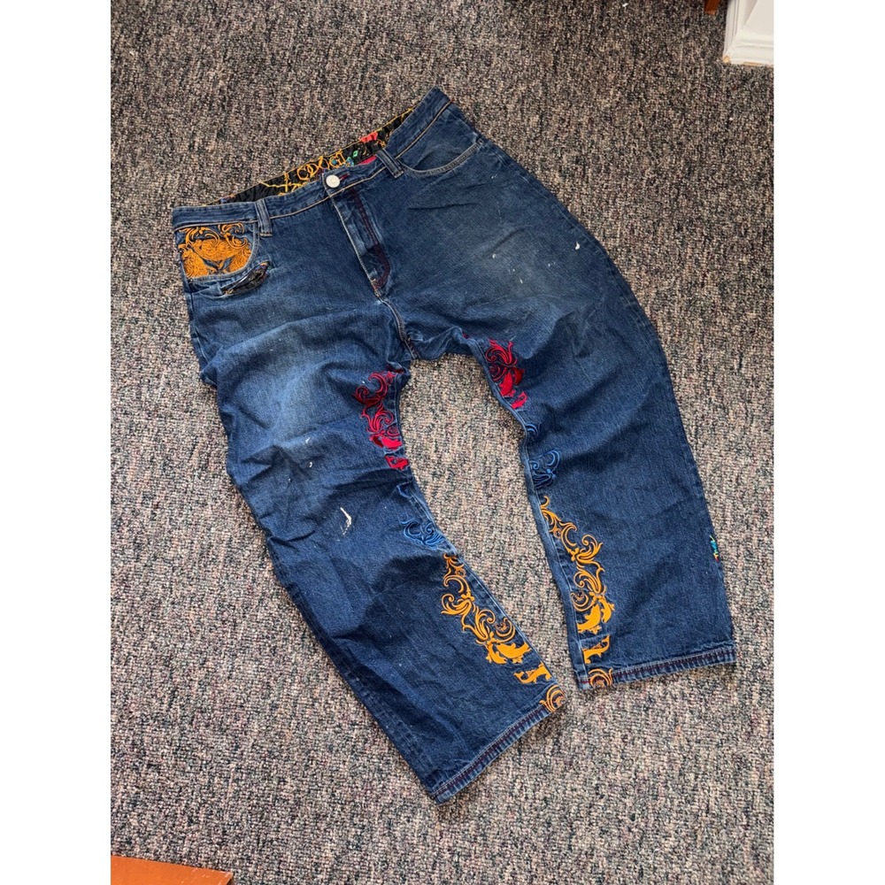 Coogi Royale Embroidered Baggy Jeans Mens 44x35 Blue Denim Vintage Y2K Hip Hop